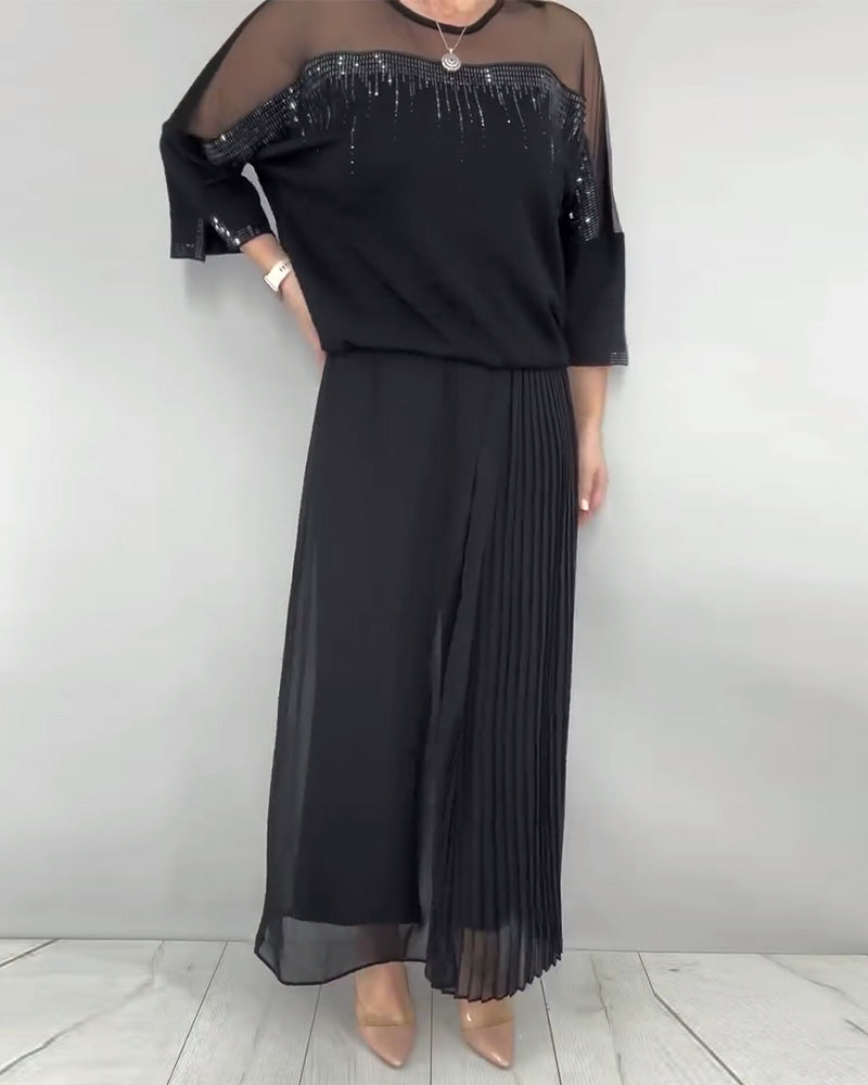 Bluse Mesh Spleising Løs