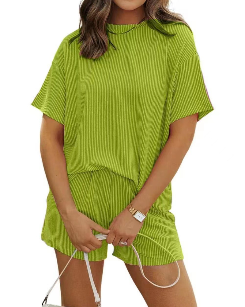 Dress Stilig Stripete Rund Hals