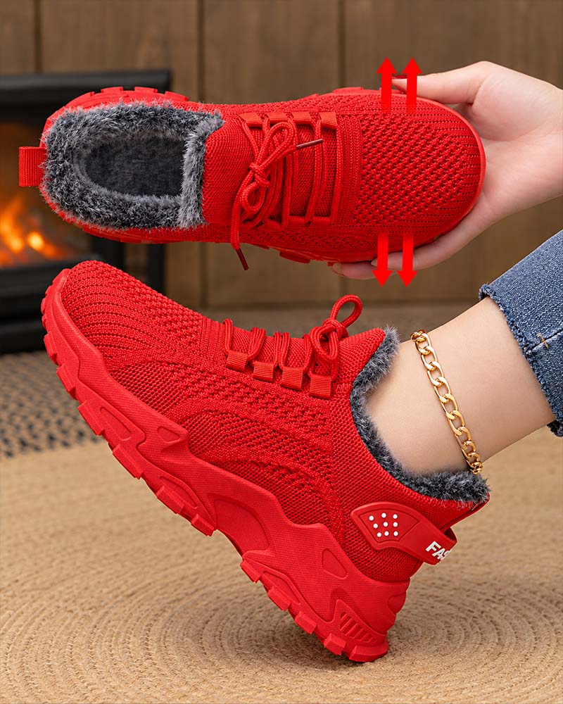 Sneakers Tykk Såle Fleeceforet Snø