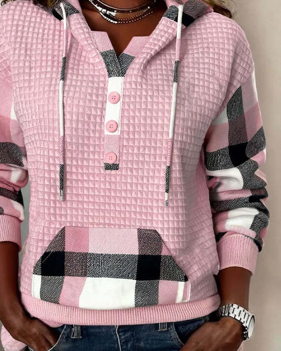 Hoodie Rute Patchwork Casual