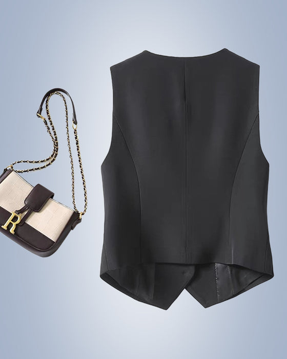 Ensfarget vestjakke for damedress