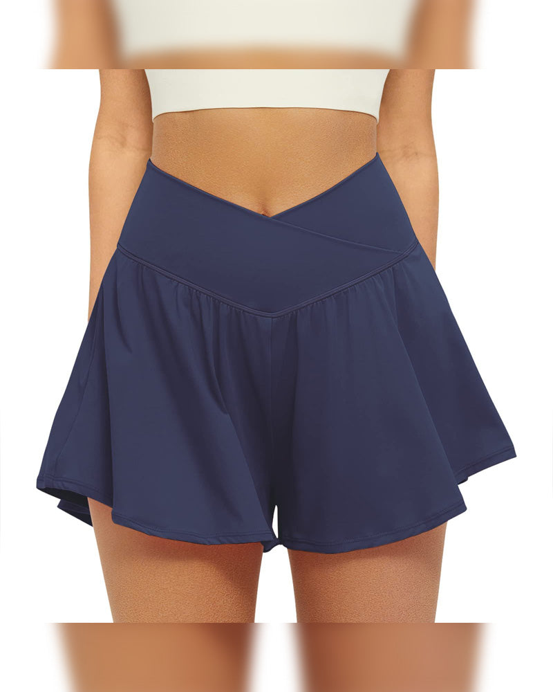 Shorts Med Høy Midje Ensfarget