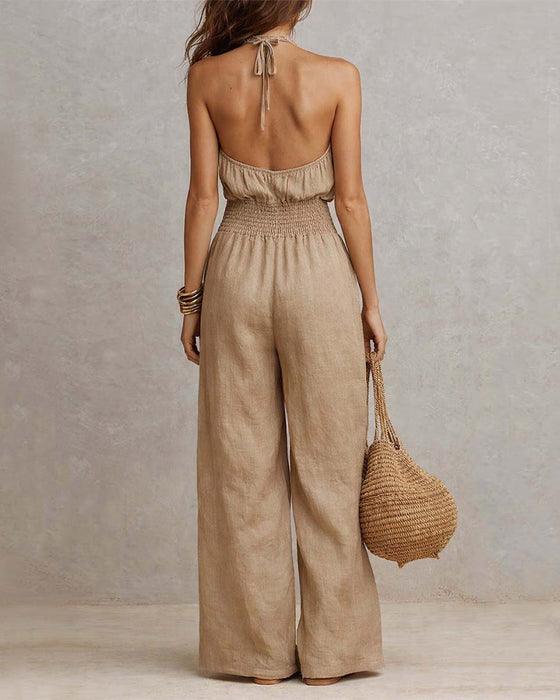Hoppdrakt Elegant Halter Rynket