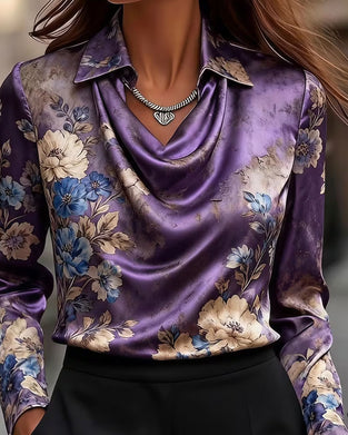 Bluse Krage Drapet Langermet