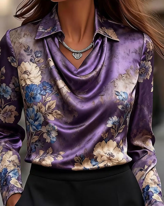 Bluse Krage Drapet Langermet