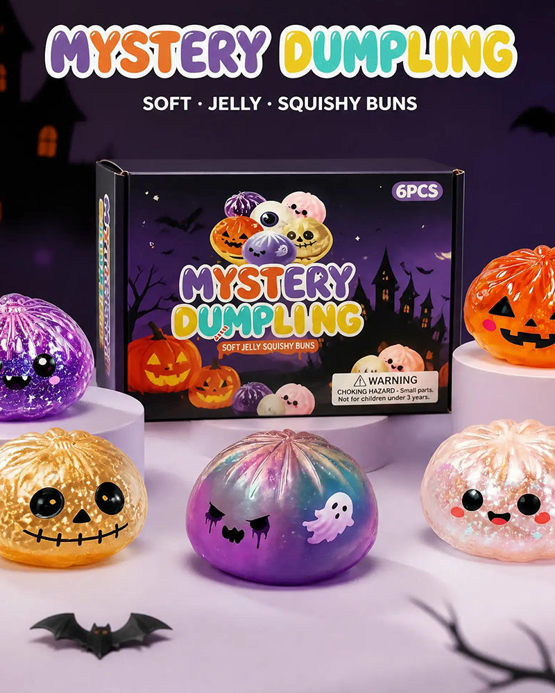 Halloween-Sett Med Søte Skumle Spøkelse-Maruko-Myke Klemmeleker, Miniatyr Bærbar Stressleke, Sensoriske Produkter For Halloween-Ting, Påfyll Til Festgodsposer & Minigaver