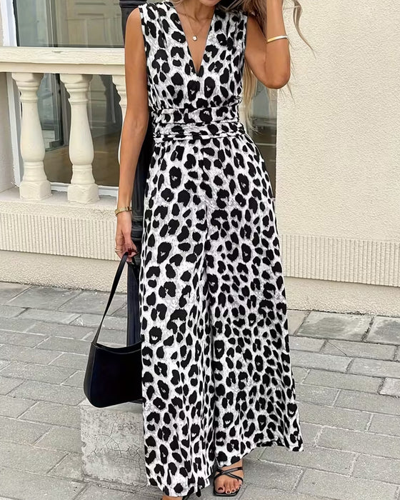 Hoppdrakt Leopard Trykk Ermeløs