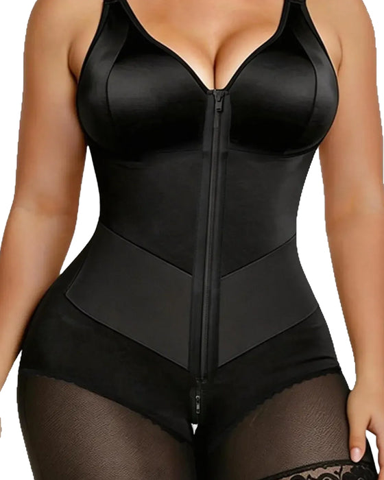 Dame Glidelås Blonde Magekontroll Shapewear Bodysuit