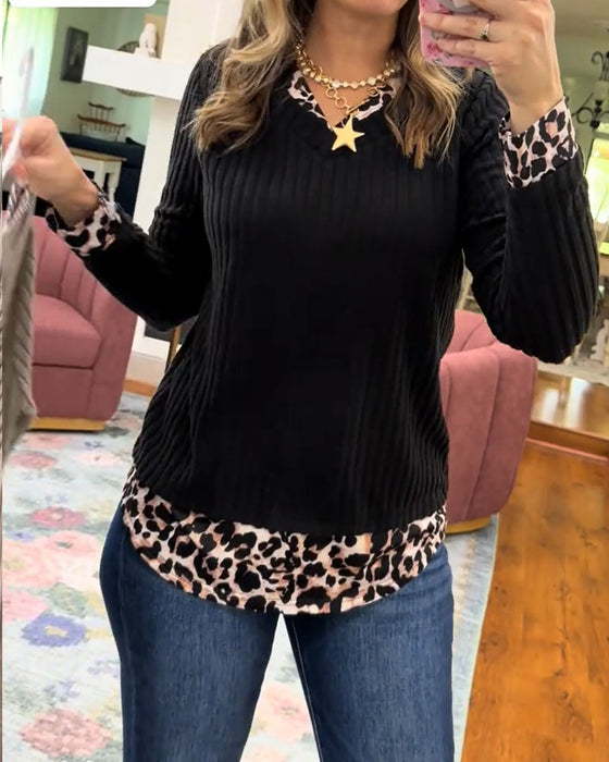 Topp Spliced V-Neck Casual
