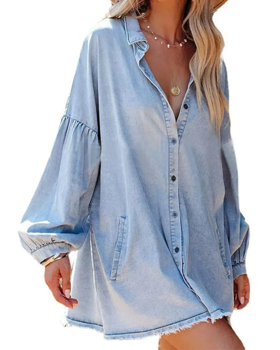 Bluse Boble Erme Knapp Casual