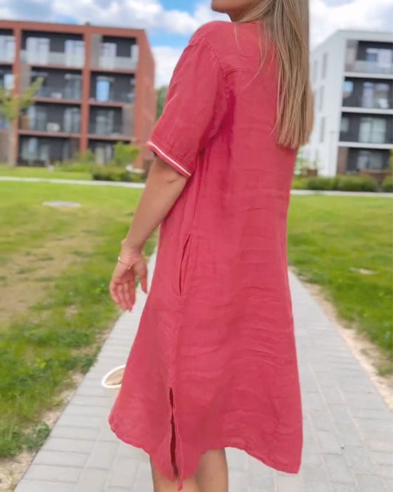 Kjole Slag Knapp Casual