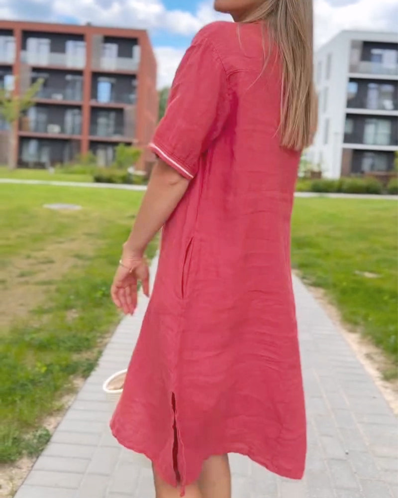 Kjole Slag Knapp Casual