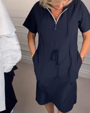 Kjole Med Hette Og Halvglidelås Sport