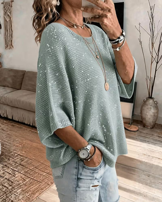 Pullover Rundhalset 3/4 Erme Casual