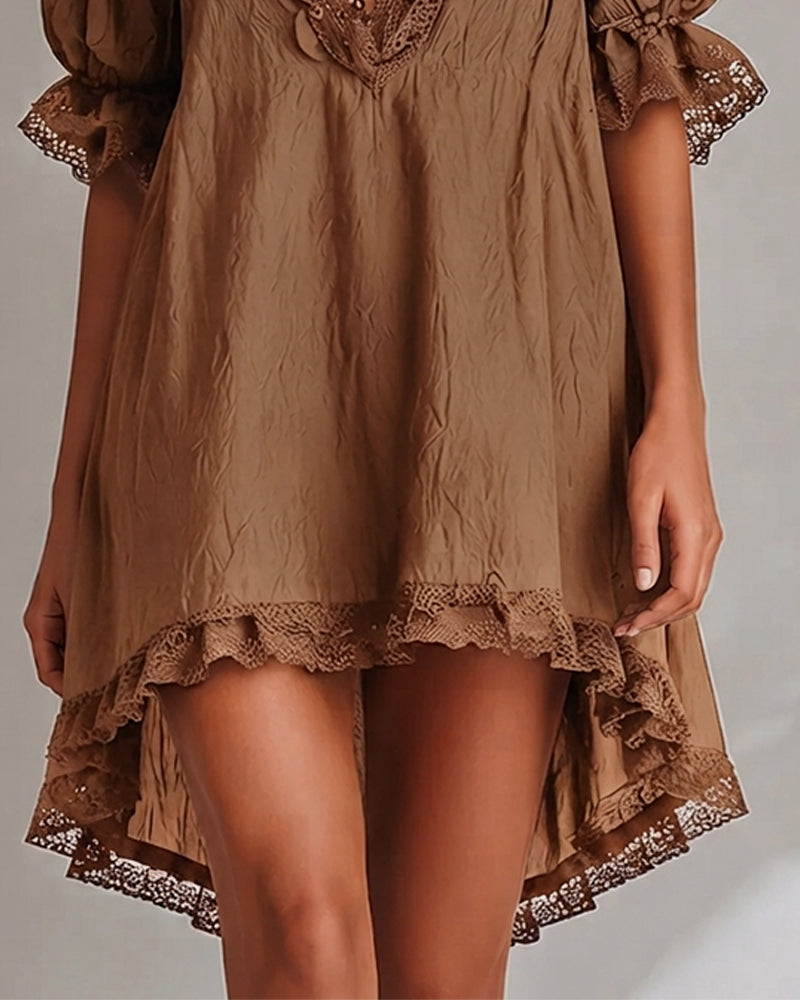 Kjole Blonde Lappeteppe Asymmetrisk