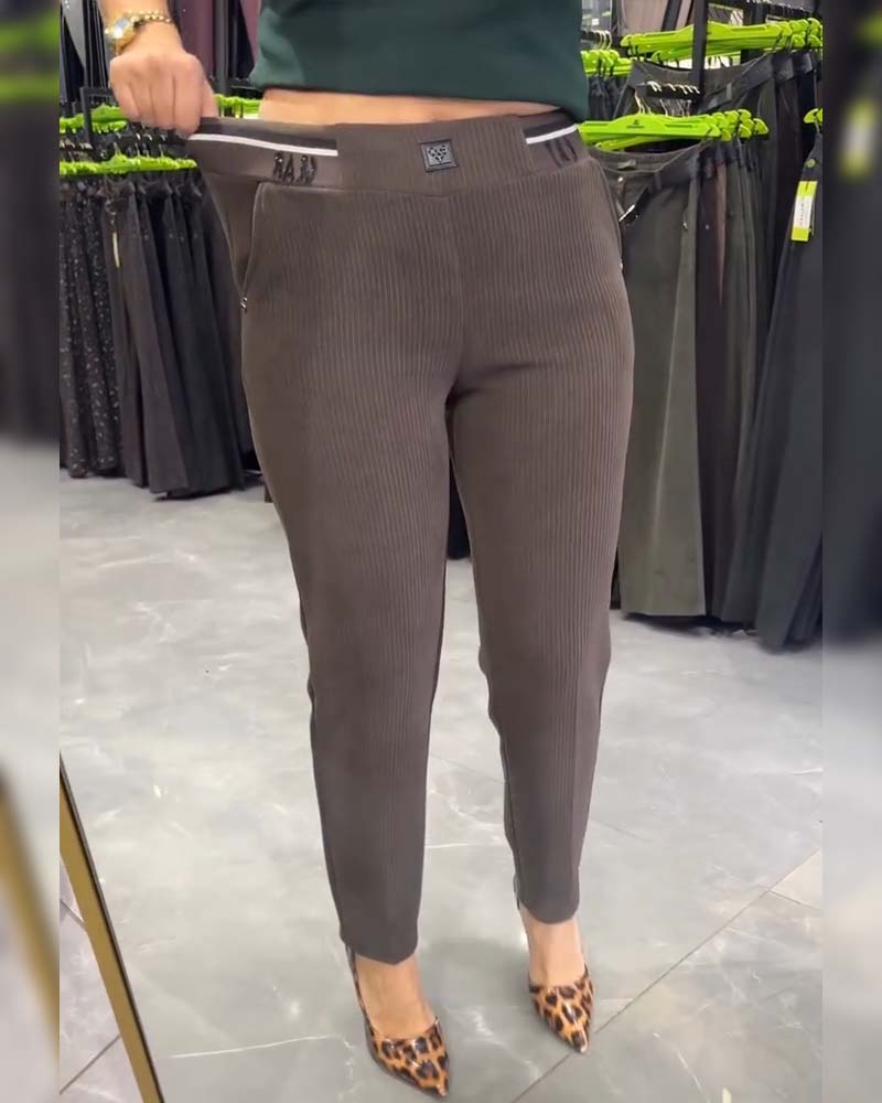 Bukser Casual Elastisk Liv Tappet