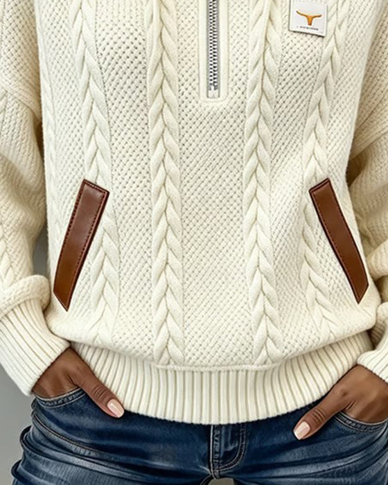 Hoodie Glidelås Casual Turtleneck