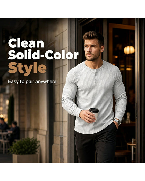 T-Shirt Vertikal Stripe Lang Erme