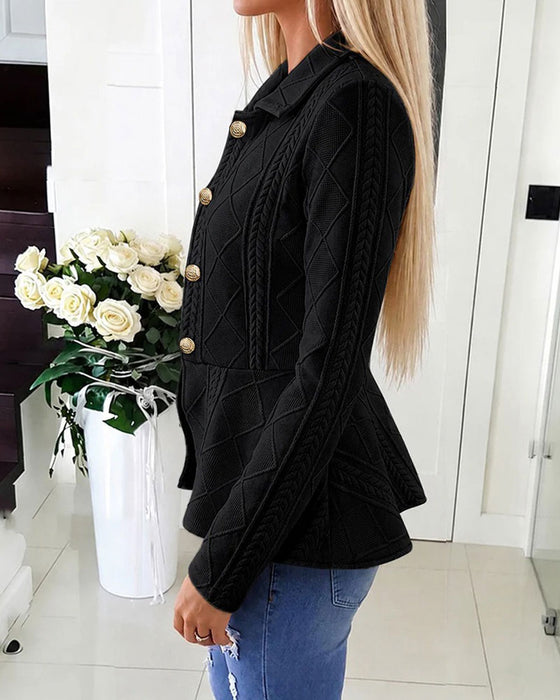 Jakke Knapp Casual Solid