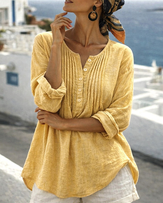Bluse Brettet Mellomlang Casual