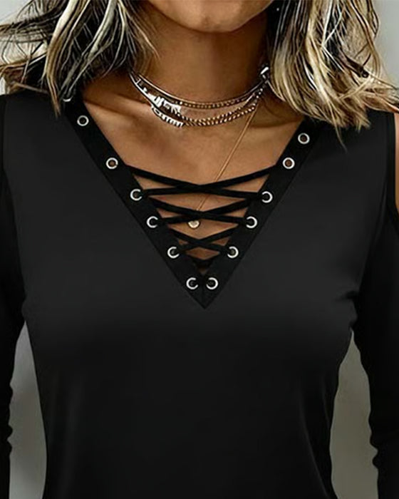 Topp Off-Shoulder Kors Lang Erme