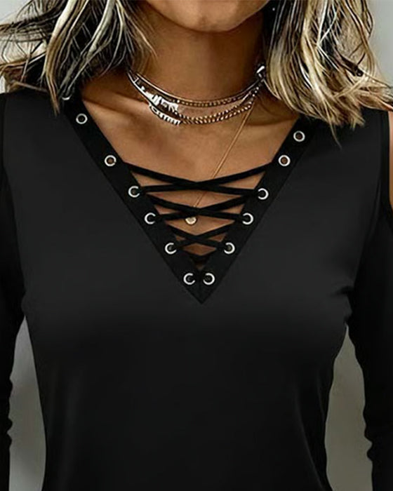 Topp Off-Shoulder Kors Lang Erme