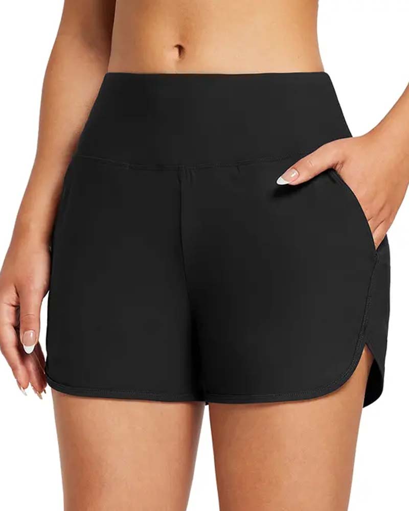 Shorts Høy Midje Splitt Sportslig Casual