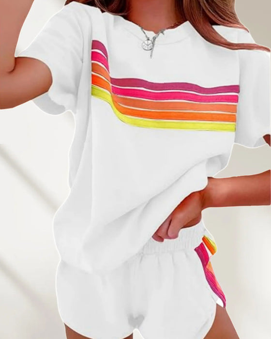 Avslappet Sett Stripet Todelt