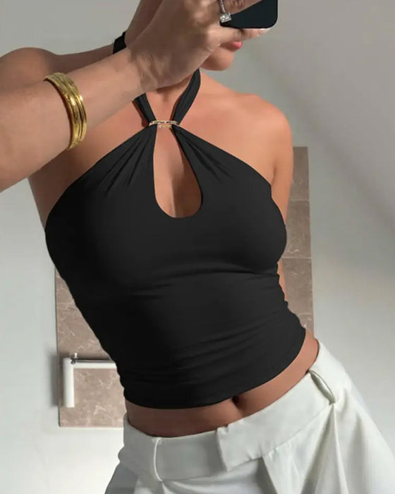Kamisol Topp Solid Knyting