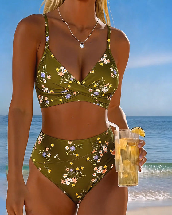 Bikini Sexy Korskryssende Blomstermønster