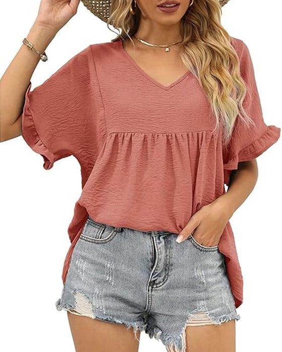 Bluse Avslappnet Rysje Loose Fit
