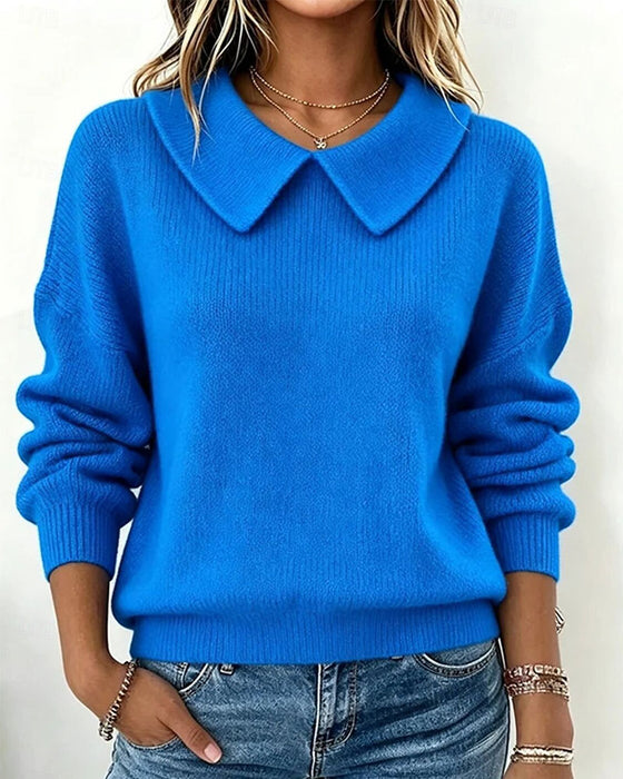 Pullover Peter Pan Krage Ensfarget