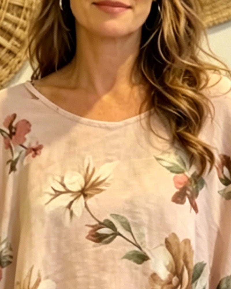 Bluse Trykt Flaggermuserme Løs