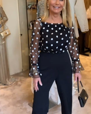 Bluse Casual Gjennomsiktig Polkadot