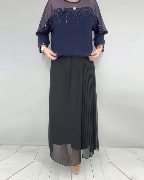 Bluse Mesh Spleising Løs