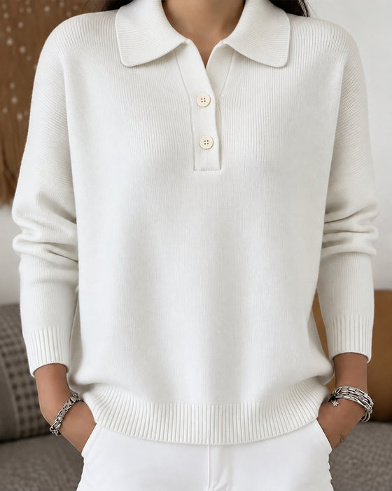 Pullover Halvknapp Knapp Casual