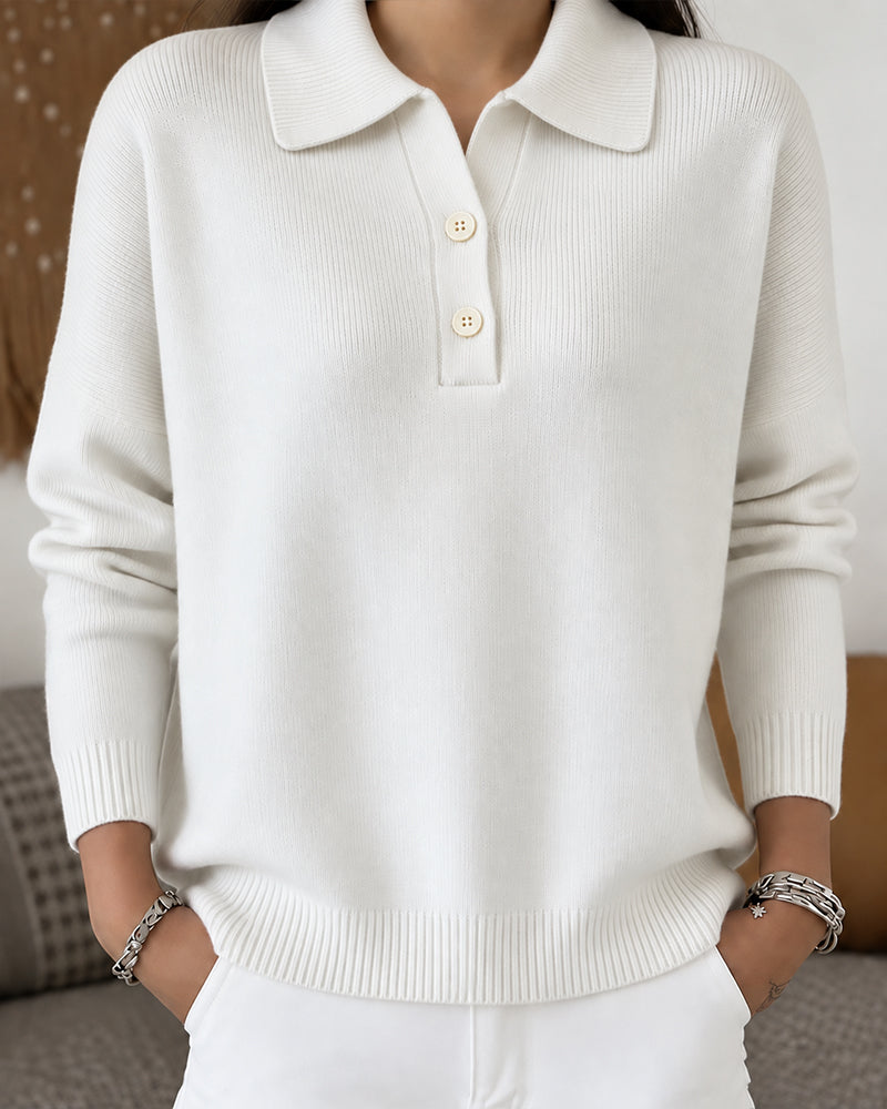 Pullover Halvknapp Knapp Casual