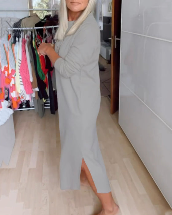 Kjole med rund hals og casual