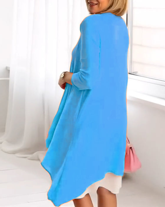 Sett Blomstermønster Patchwork Langermet