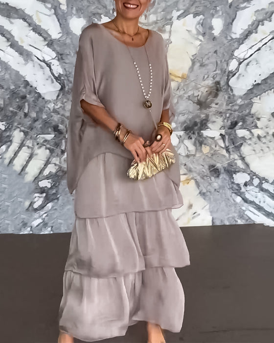 Kjole med kunstnerisk stil og løs passform