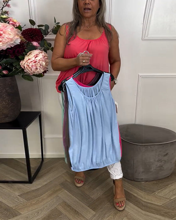 Topp Uten Ermer Ensfarget Foldet