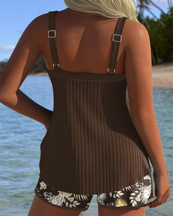 Tankini Stripet Todelt Badeshorts