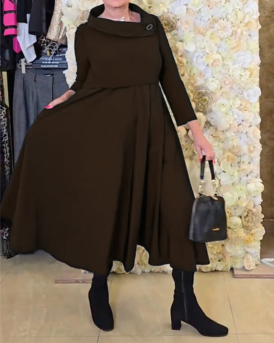 Kjole Modisch Street Ensfarget A-linje