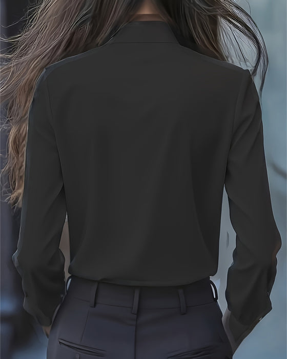 Langermet Skjorte Med Sløyfe Og Volanger