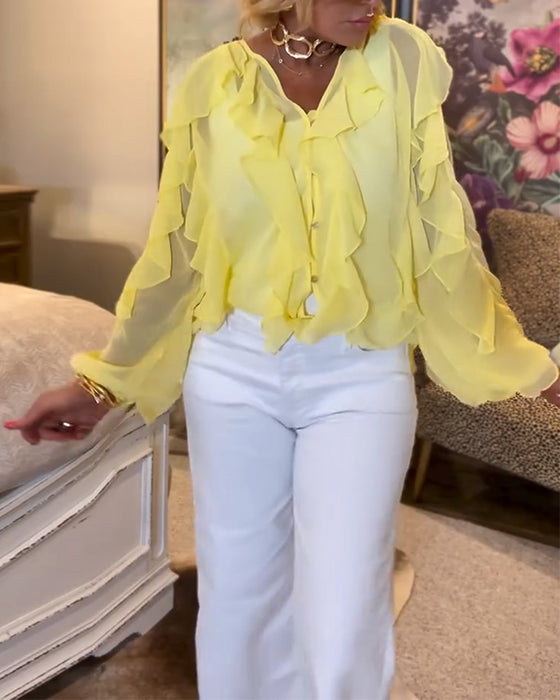 Rysjet, Luftig Skjorte I Ensfarget Design