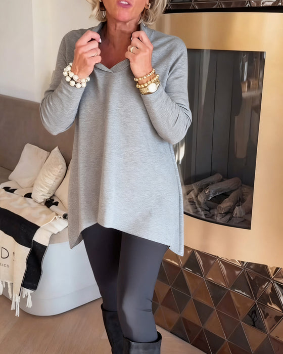 Uregelmessig Krage Langermet Topp