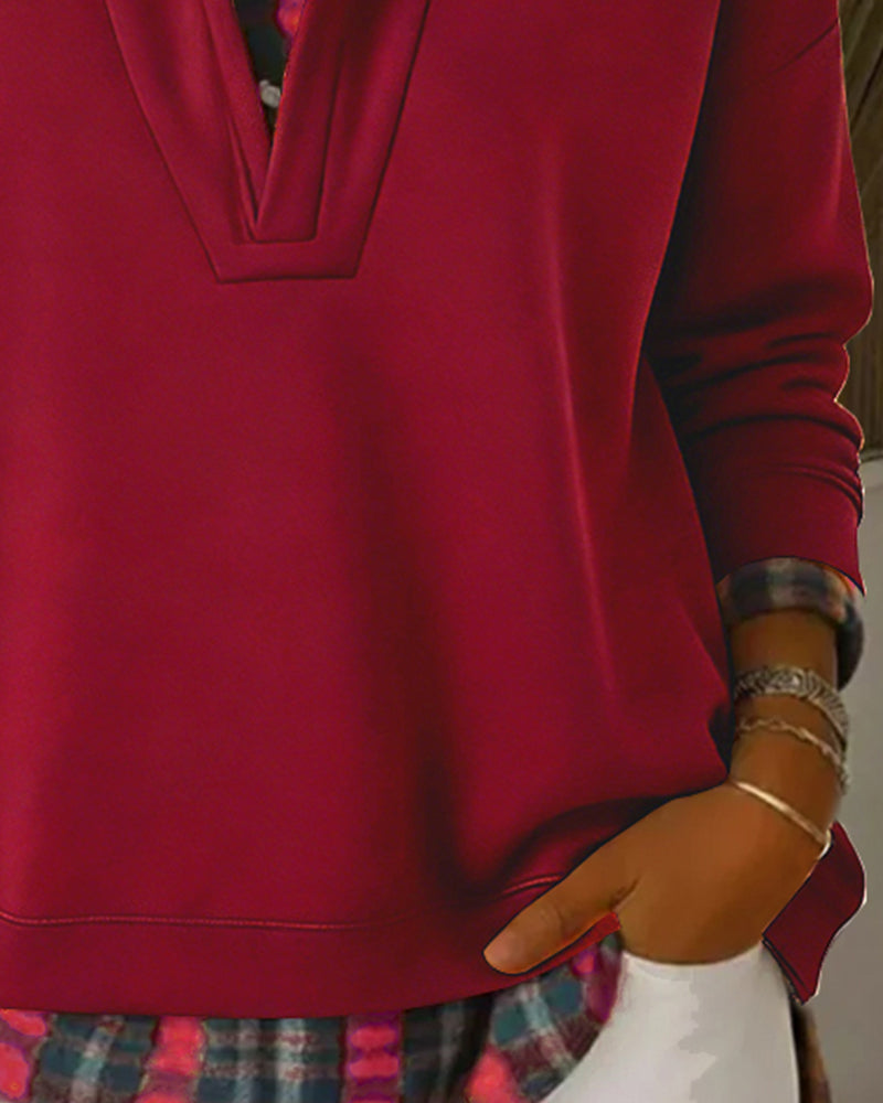 Hettegenser Falsk Todelt Rutet Patchwork