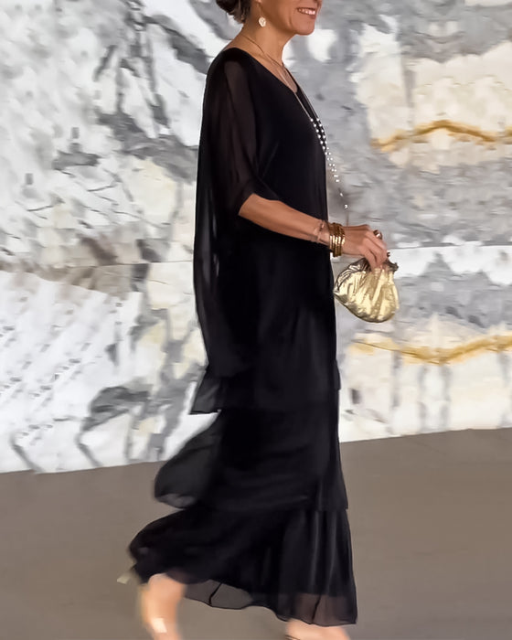 Kjole med kunstnerisk stil og løs passform