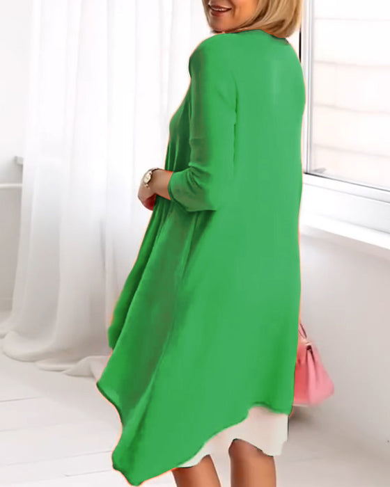 Sett Blomstermønster Patchwork Langermet