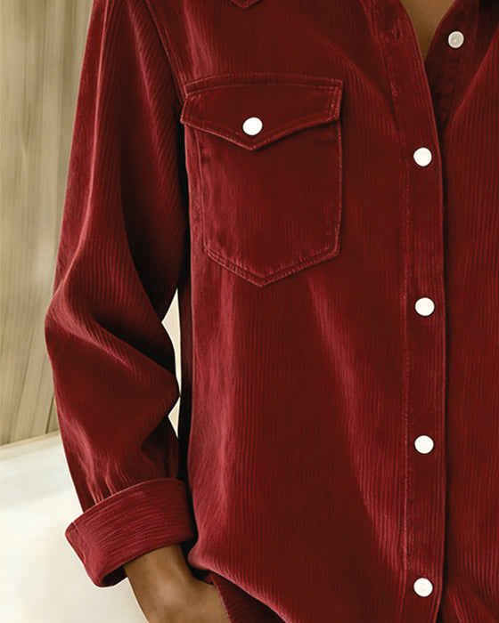 Langermet Skjorte Med Revers Og Knepping